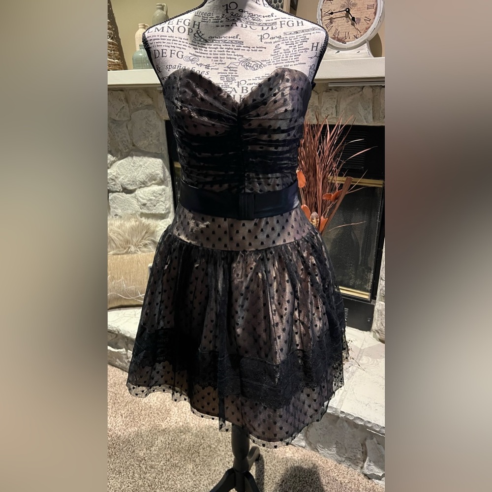 Elegant Black Polka Dot Dress